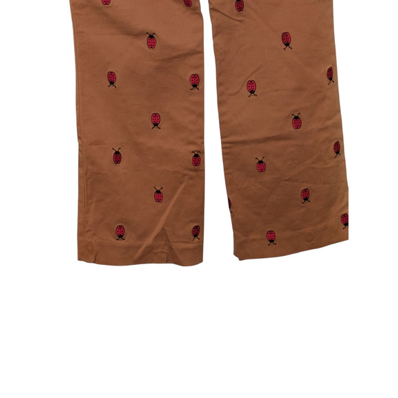 Vintage Label Lilly Pulitzer Size 2 Camel Khaki Lady Bug Embroidered Crop Pants - Picture 6 of 8